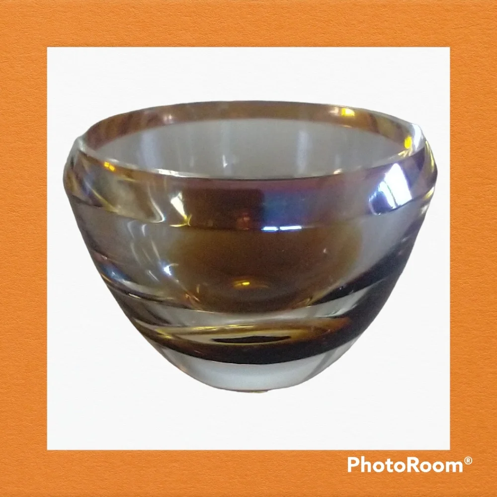 Waterford Evolution Style Hand Blown Lead Crystal Glass Centerpiece Bowl 4